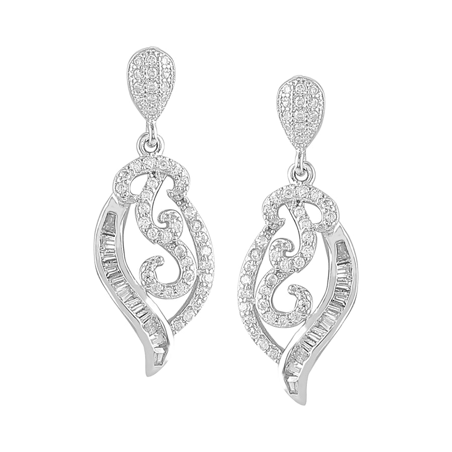 Rhodium Plated Designer Earrings