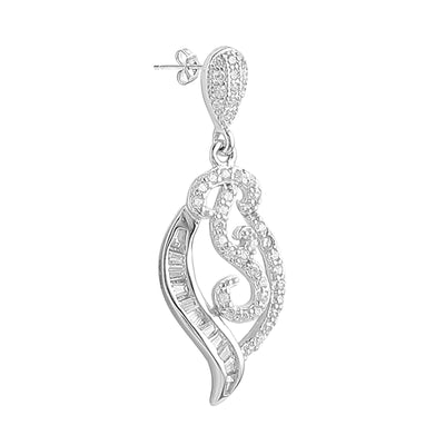 Rhodium Plated Designer Earrings