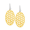 Oval Netted with Hearts Earrings