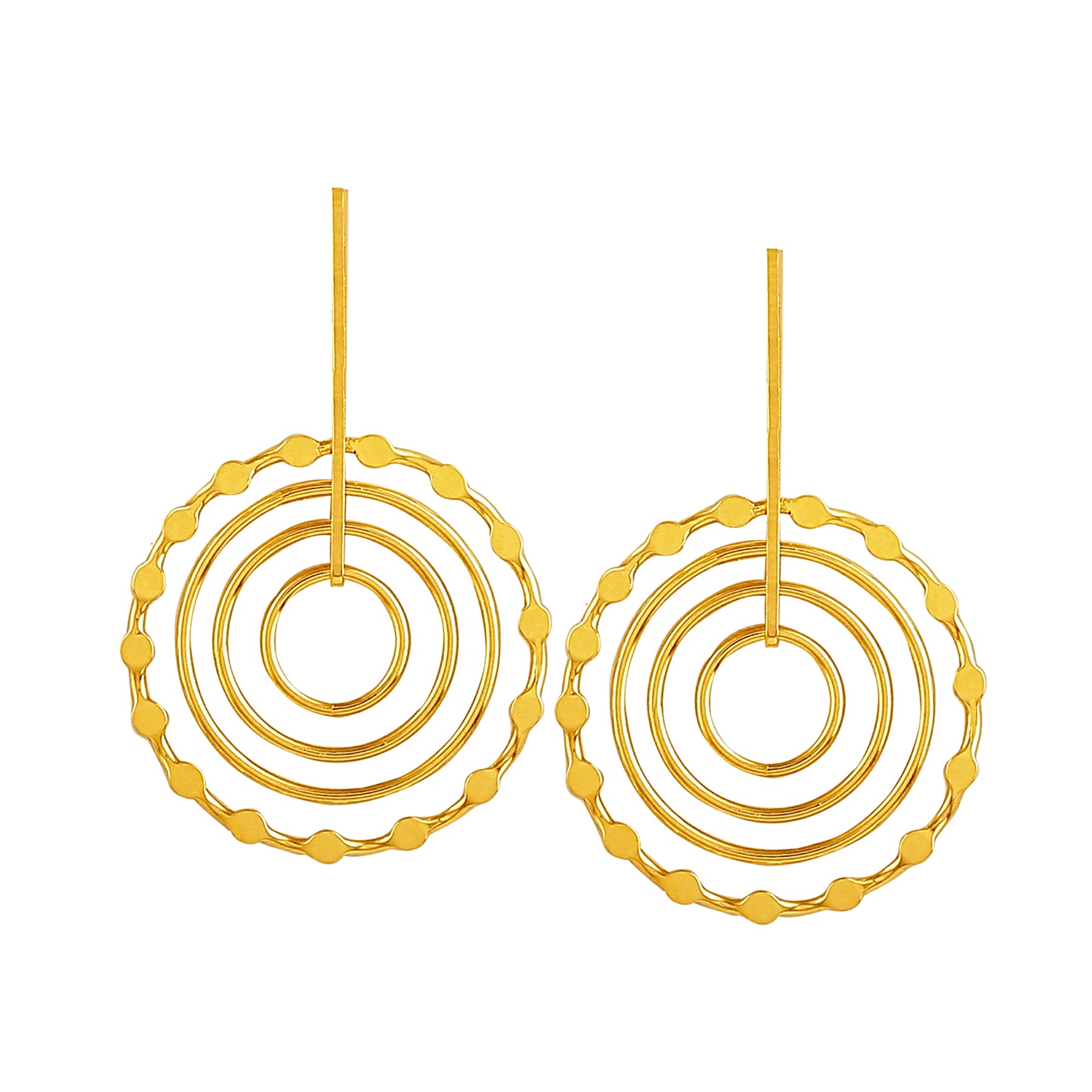 Concentric Circles Rosette Earrings, Hudson Bay Style- hot Transparent