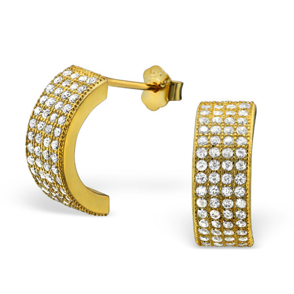 Crystal-Embellished Curve Earrings