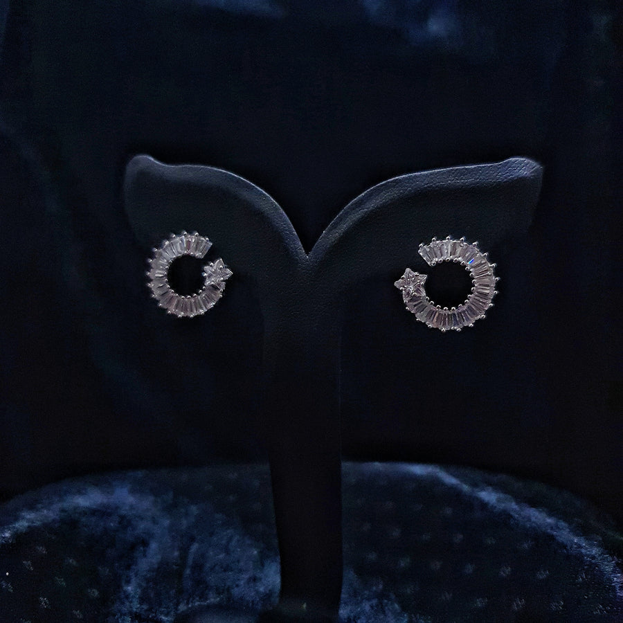 Circular Baguette Stud Earrings
