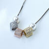 Studded Cube and Pearl Necklace