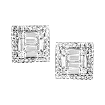 Get Framed Square Pendant Earrings Set