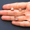Triangle Solitaire Pendant Earrings Set