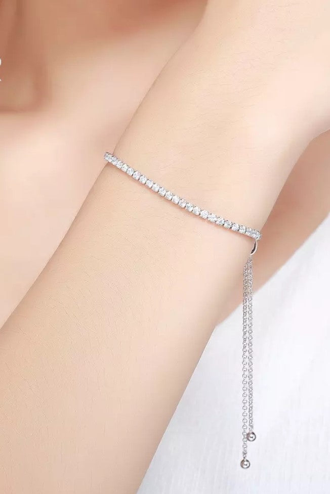 Tennis Bracelet with Pull-Chain (2mm)