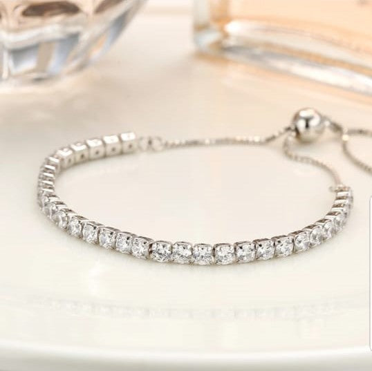 Tennis Bracelet with Pull-Chain (3mm)