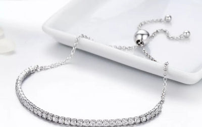 Tennis Bracelet with Pull-Chain (2mm)